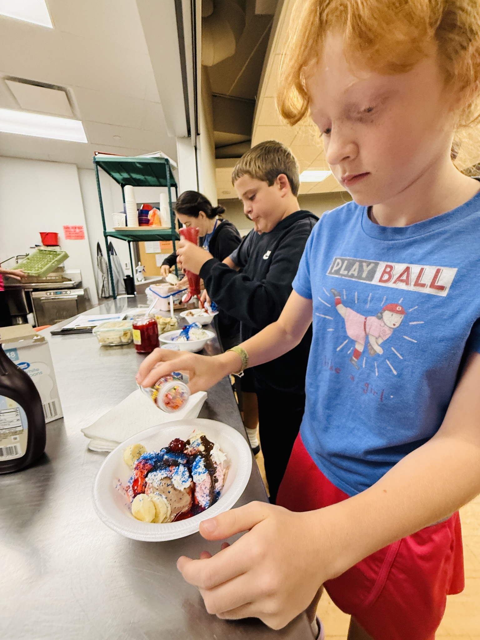 Young people participating in a creative community program